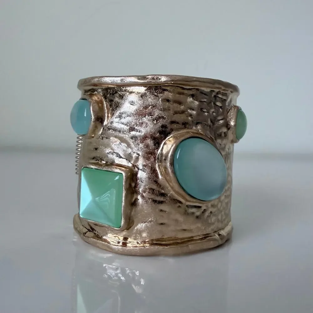 Gold Bracelet with Multicolor Stone Accents